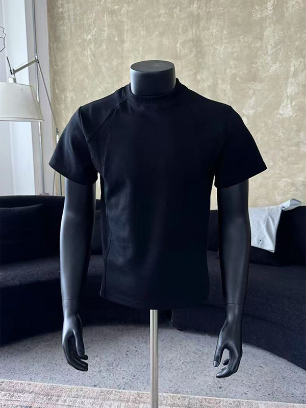 American Style Regular Shoulder Designer Short Sleeves Polo Shirt Short Sleeve T-shirt Men Summer Spliced Turn-down Collar Shirt Heavyweight Stiff Box