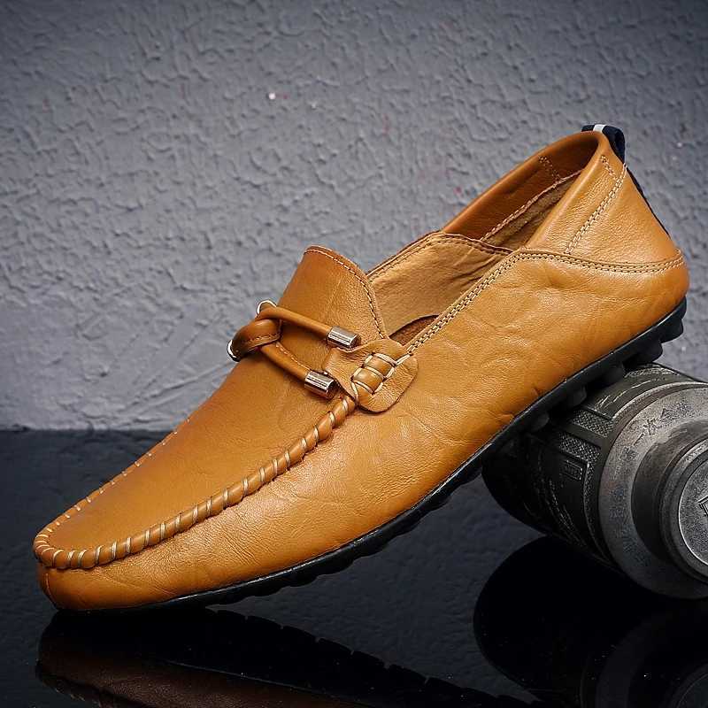 Genuine Leather Men Casual Shoes Luxury Brand 2024 Mens Loafers Breathable Slip on Black Driving Shoes Plus Size 47 Y250707