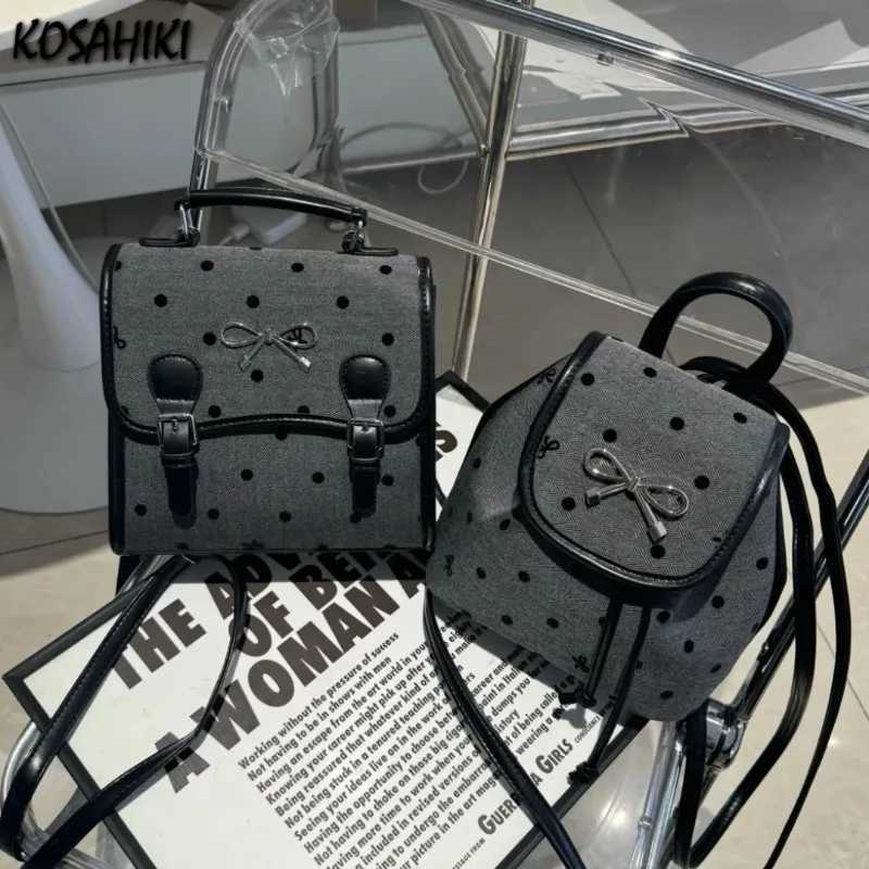 2025 New Wen Trendy Dot Students Handbags Girls Y2k Ahetic Fi Shoulder Crossbody Bags Casual Streetwear Mini Backpacks Y250707