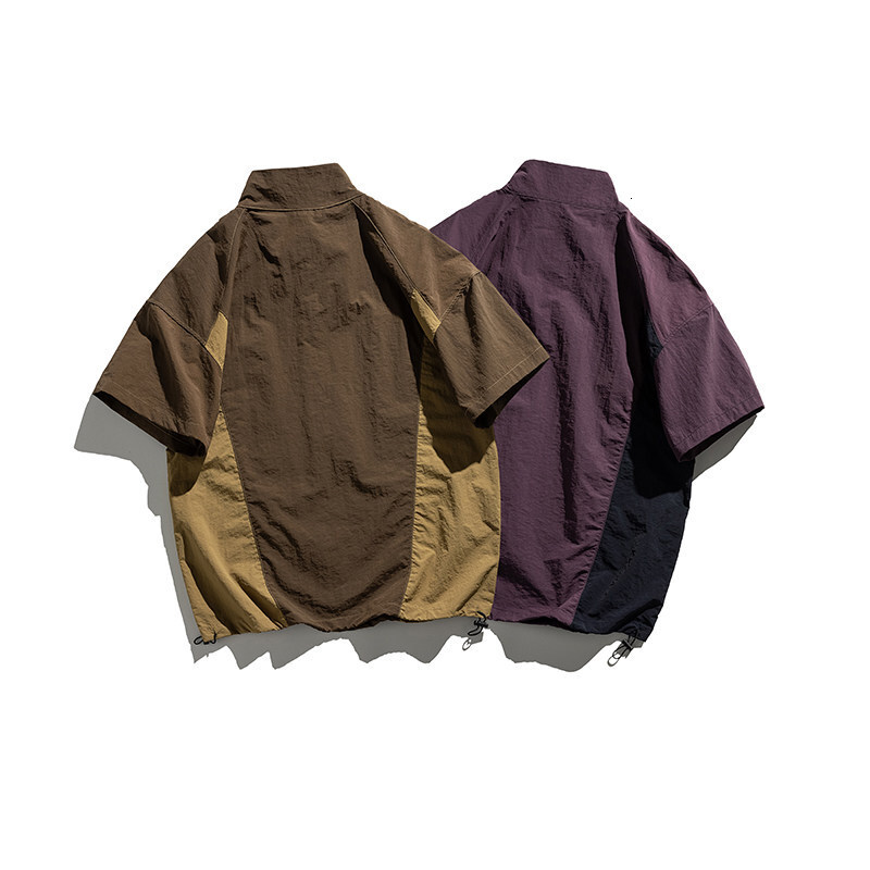 American Style Half-zip Polo Shirt Men Short Sleeve T-shirt Summer Quick-dry Ice Silk Outdoor Lightweight Casual Designer Short Sleeves Functional Shi