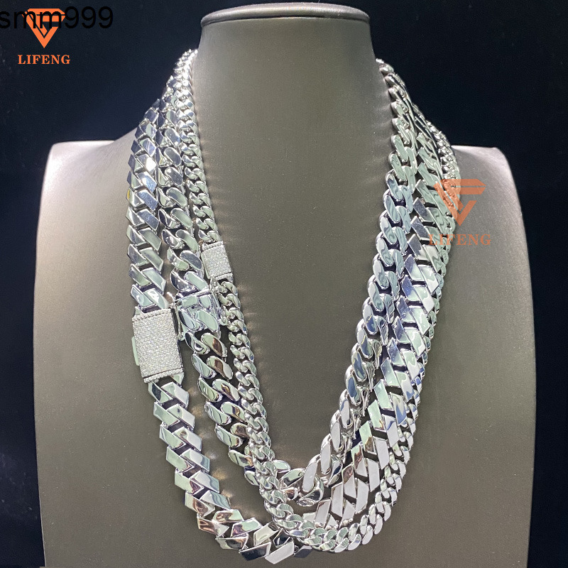 Cadena Cubana Hip Hop Jewelry Mens 8mm 14mm 15mm Gold Plated Diamond Cut Miami Cuban Link Plain Chain Necklace