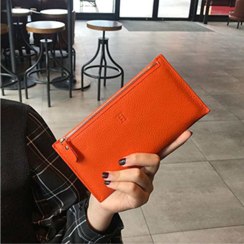 Genuine Leather for Women Long Style New Ultra-thin Clutch Wallet Niche Design Exquisite High-end