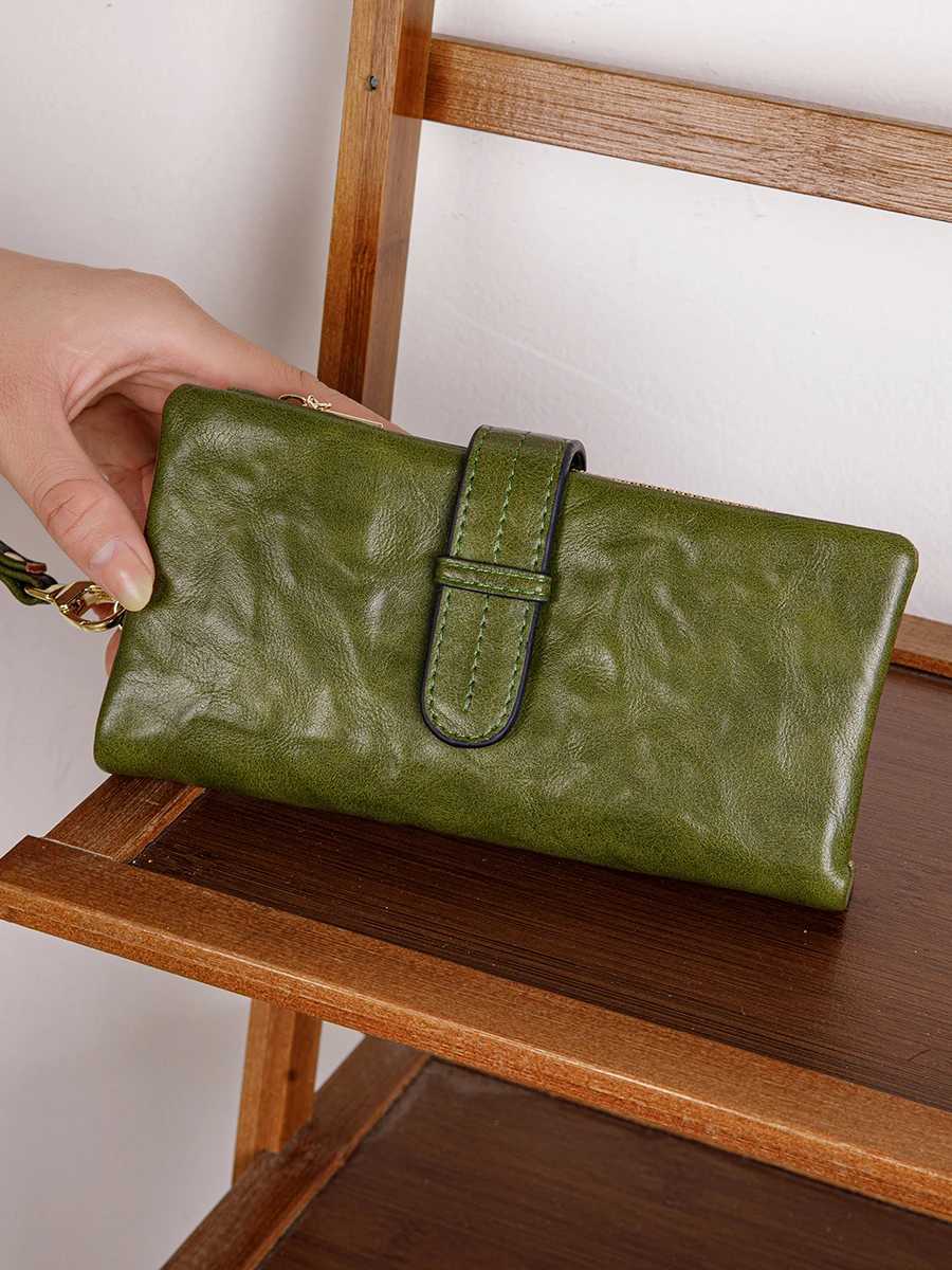 3-fold Wallet for Men Minimalist with Wrist Strap Multi Card Slot Hand Wallet Y250707