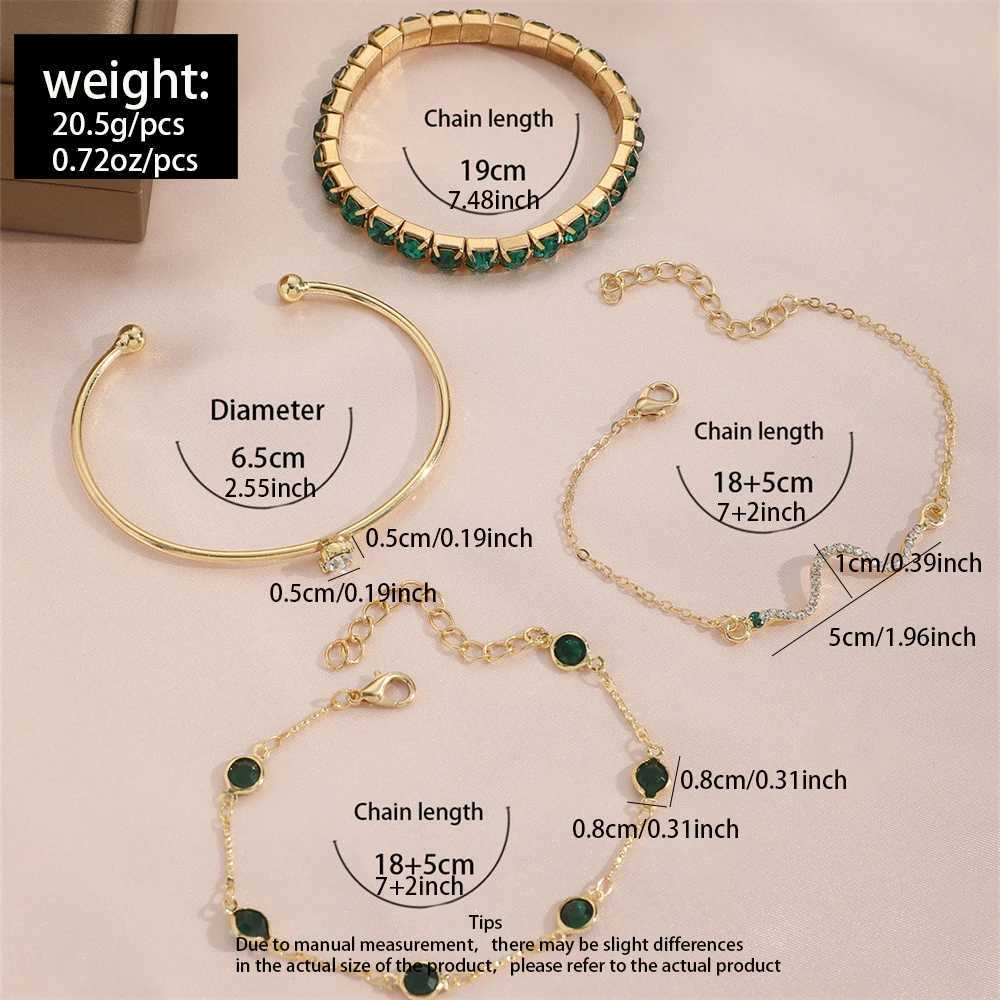 4Pcs/Set Fashionable Snake Imitation Gemstone Bangle Rhinestone Full Metal Bracelet for Birthday Party Christmas Gift for Women XJ250707