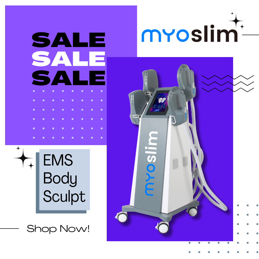 MYOSLIM EMS 6500W Machine RF/EMS Muscle Stimulator with 15 Tesla Tech for Body Slimming ABS Training Pelvic Floor