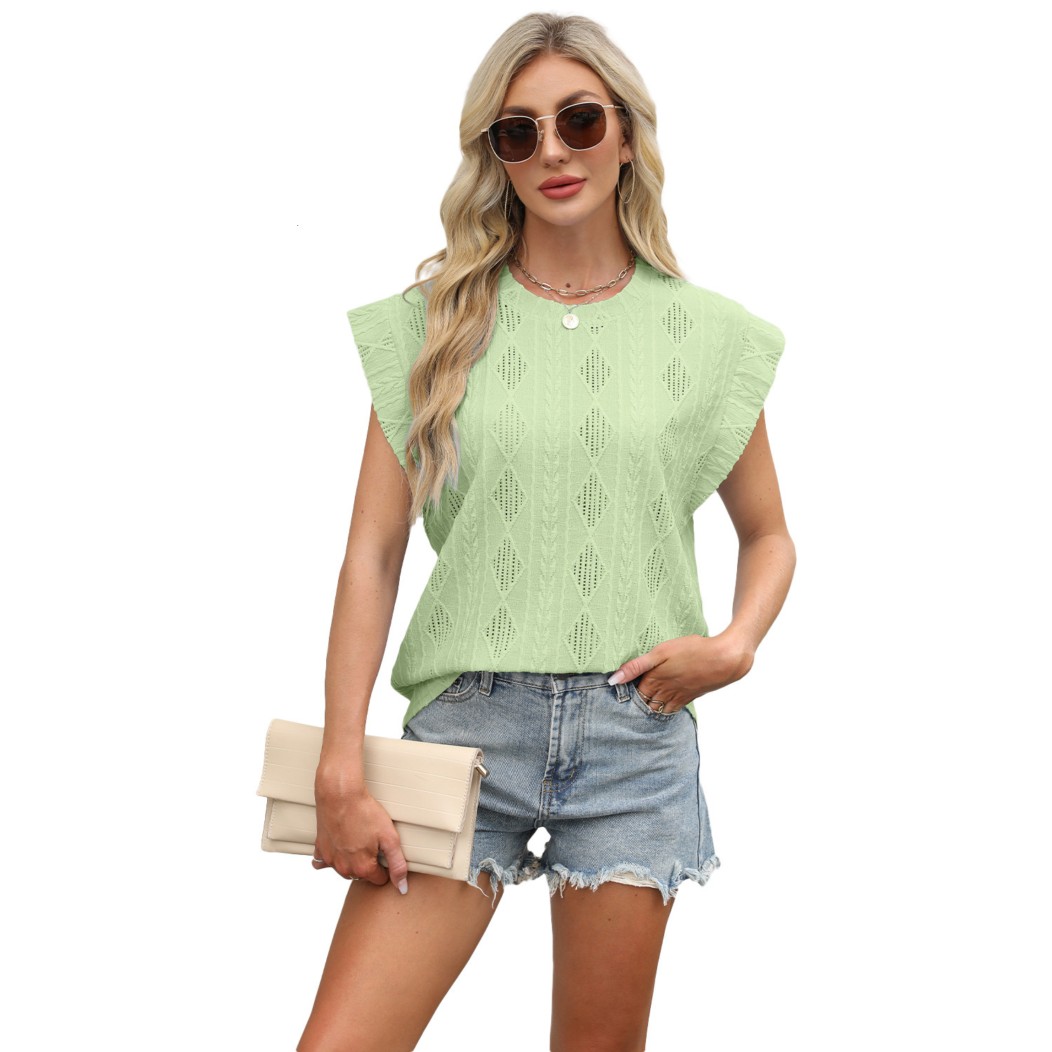 Designer Fashion Trend Free Shipping Women's Plus Size European and American Cross-Border Foreign Trade 2025 Amazon Spring Summer New Round Neck 