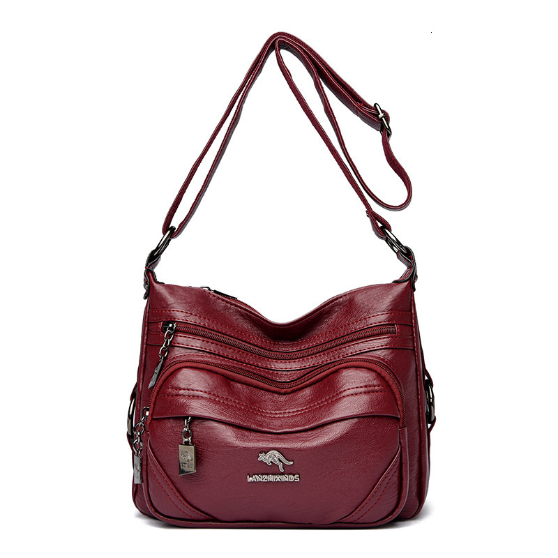 Free Shipping Blue Heart Kangaroo Women's Bag 2025 Designer New Middle-aged Mother Bag Fashionable Grandmother Bag Large Capacity Single Shoulder