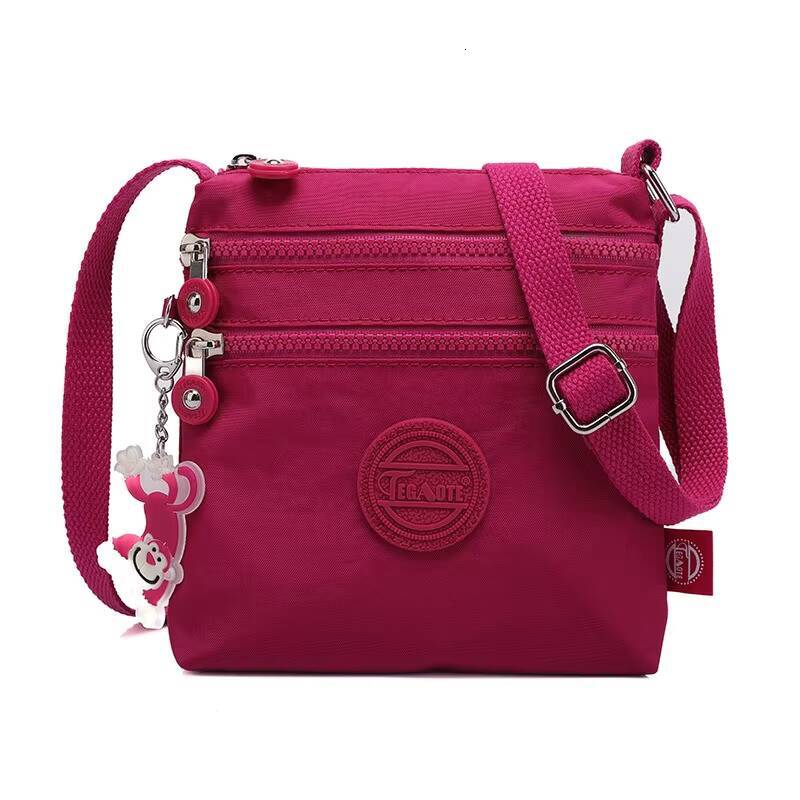 2024 Flower Summer Nylon Men Women Shoulder Messenger Bag Cross Body Phone Purse Lightweight Blue Grey Black Red Purple M0908 ddmynov