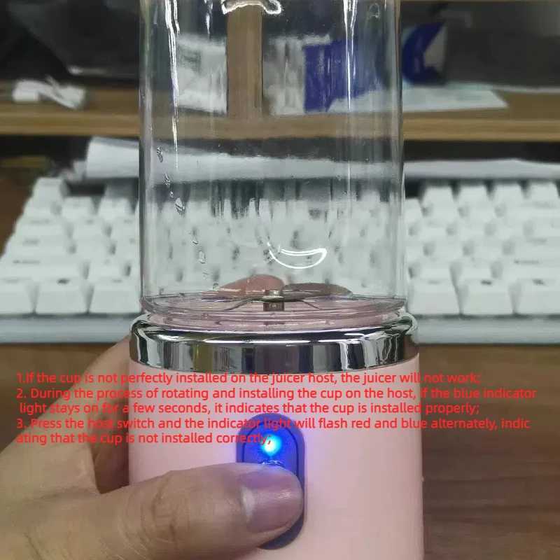 Double Cup Multifunction Usb Fruit Mixers Juicers Portable Electric Juicer Blender Fruit Juicer Cup Food Milkshake Juice Maker M250707 - view 7
