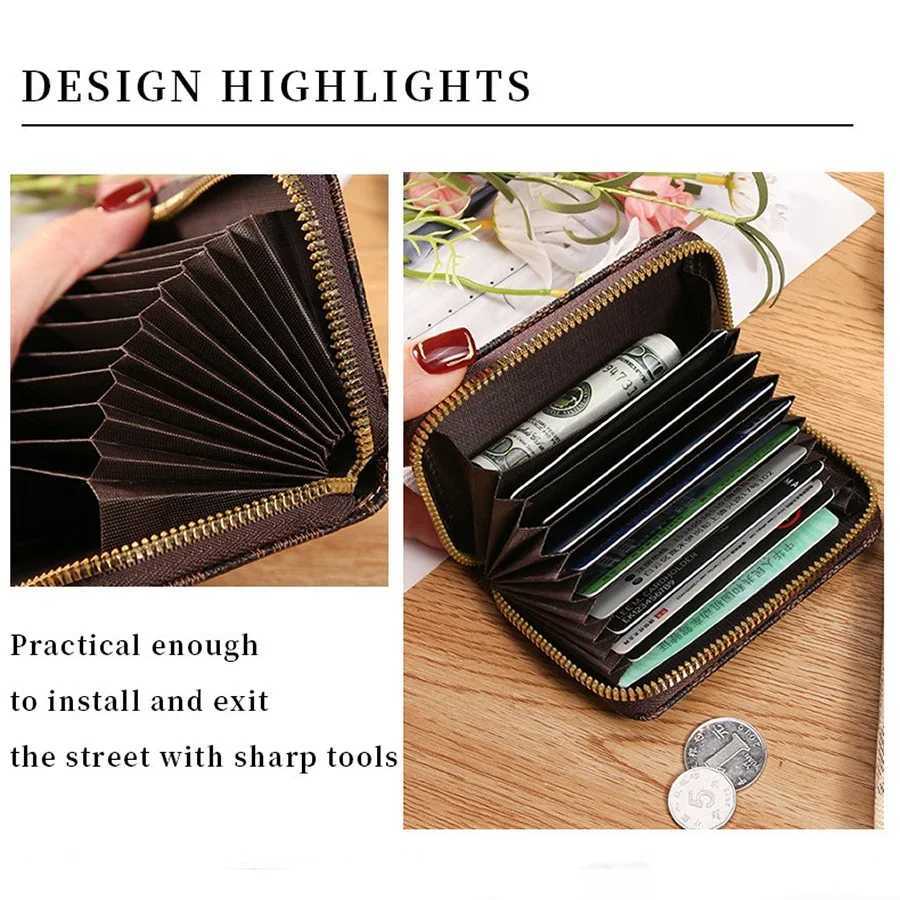 Zipper Mey Pouch Card Protect Case Pocket Purse 11 Detents Cards Holders Mens Wallet Wens Holder Y250707