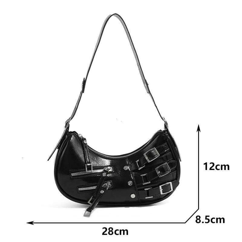 Vintage PU Leather Shoulder For Y2K Trendy Cool American Motorcycle Bag 2025 Hot Sale Bags for Women Designer Handbag