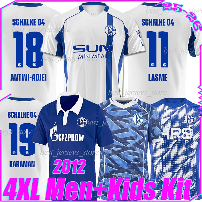 4XL 25/26 FC Schalke 04 soccer jerseys ANTWI-ADJEI LASME KARAMAN YOUNES SYLLA HAMACHE SCHALLENBERG BACHMANN MATRICIANI 2012 retro football shirts men kids kits sets