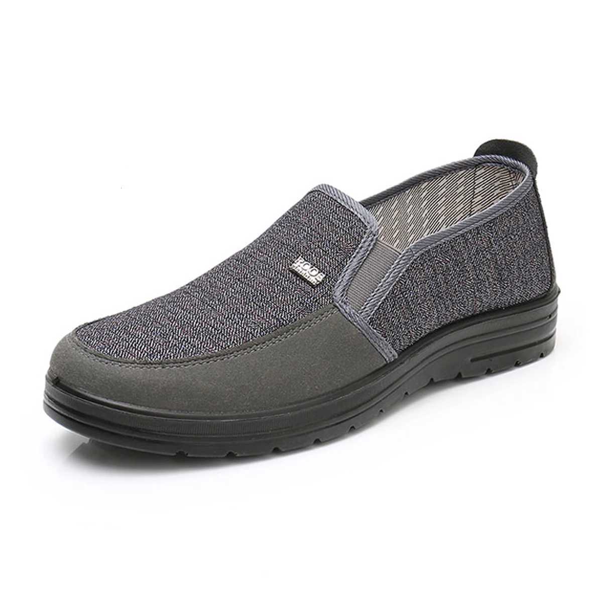 Oversize Cloth Shoes Mens Shoes Flat Old Dad Shoes Breathable Men Single Light Leisure Shoes Non-skid Old Man Walk Shoes Y250707