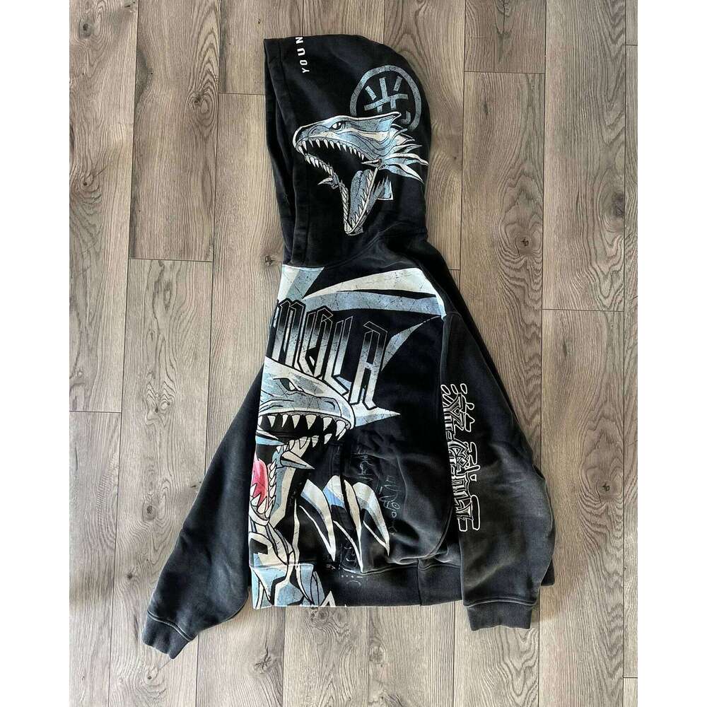 Blue-Eyes White Dragon Hoodies Sport Grunge Streetwear Sweatshirt Tops Oversized Hoodie Gothic Cotton Haruku Men Y2k Clothing
