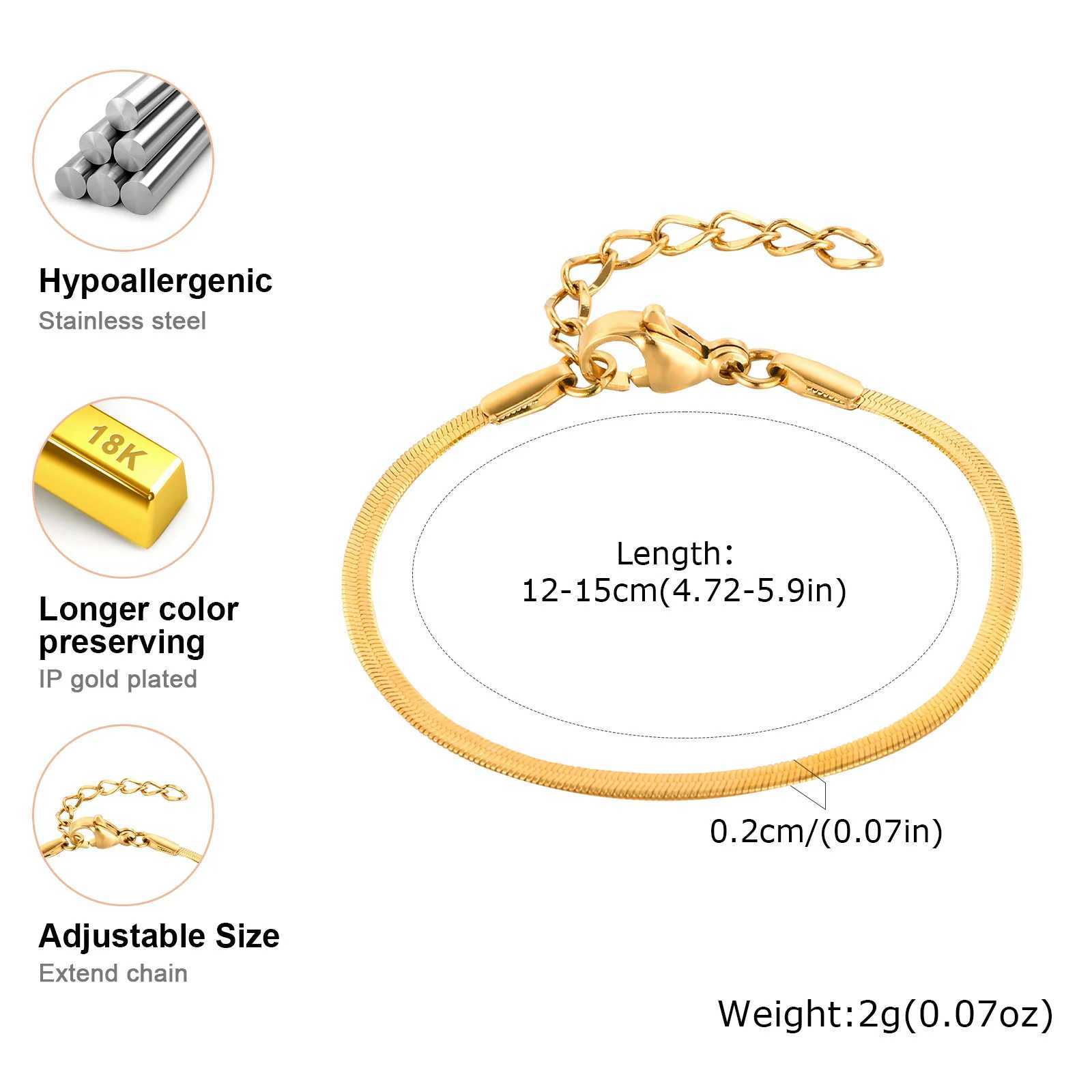 12cm-15cm Snake Chain Bracelets for Little Girls Hypoallergenic Non-Tarnish Stainless Steel Adjustable Link XJ250707