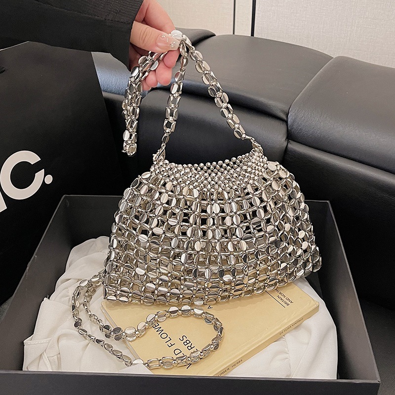 Free shipping designer High-end Fashion Woven Bag for Women 2025 New Handmade Beaded Shoulder Bag Crossbody Bag Exquisite Versatile Finished Bag