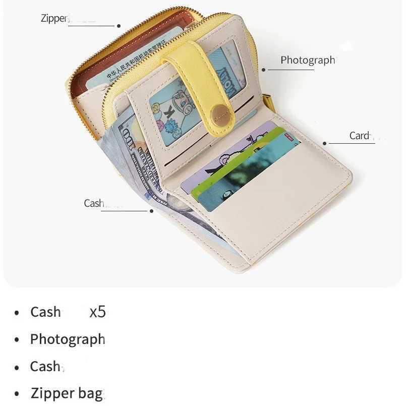 Japanese Cute Girls Wallet Short Student ID Bank Card Holder Mey Bag Zipper Wallets For Wen Key Storage Purse Coin Purse Y250707