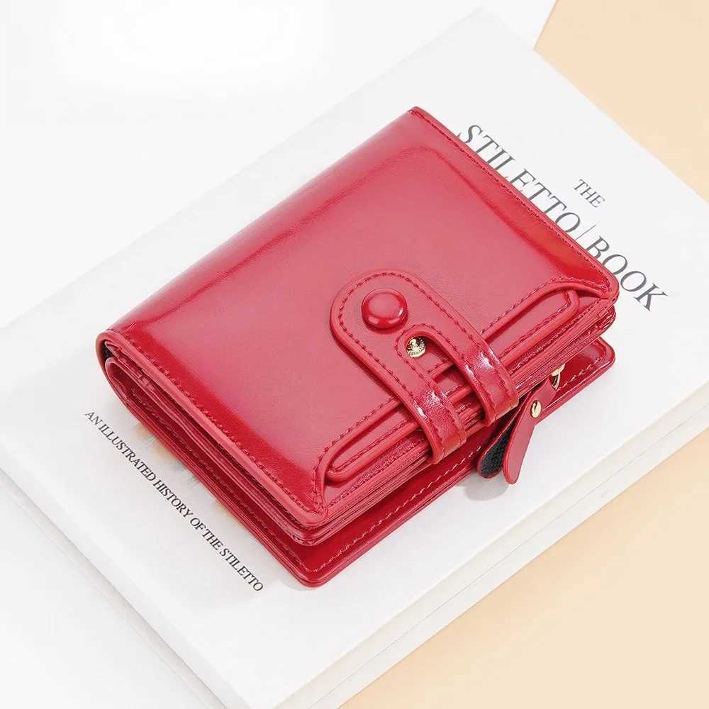 Fi Luxury Wen Foldable Wallet Card Bag Pu Leather Short Style Card Holder Travel Outdoor Mtifunctial Zipper Purse Y250707