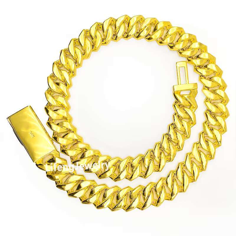 Custom Luxury 18mm Baguette VVS Moissanite Necklace With 925 Silver 18K Gold Cuban Link Chain Iced Miami Hip Hop Style