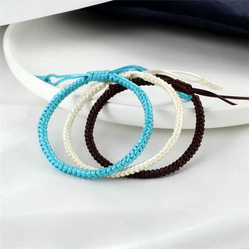 Multicolor Rope Lucky Knots Bracelets for Women and Men Charm Woven Handmade Bangles Braided Adjustable Size Buddhism Jewelry Pulseras XJ250707