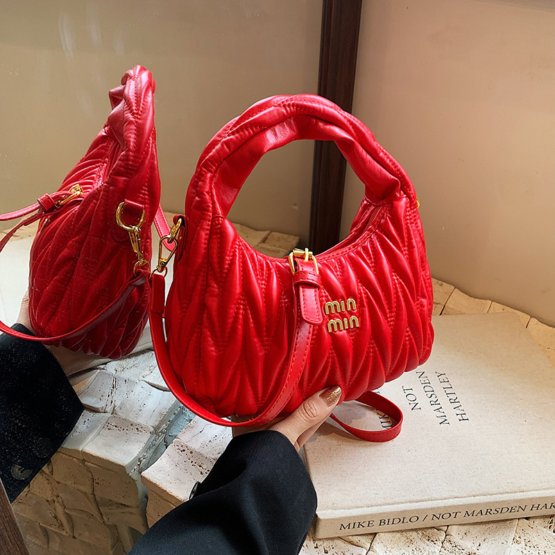 Free shipping designer French Soft Leather Wrinkle Bag for Women New Fashion High-Quality Texture Handbag Elegant Shoulder Bag Crossbody Bag