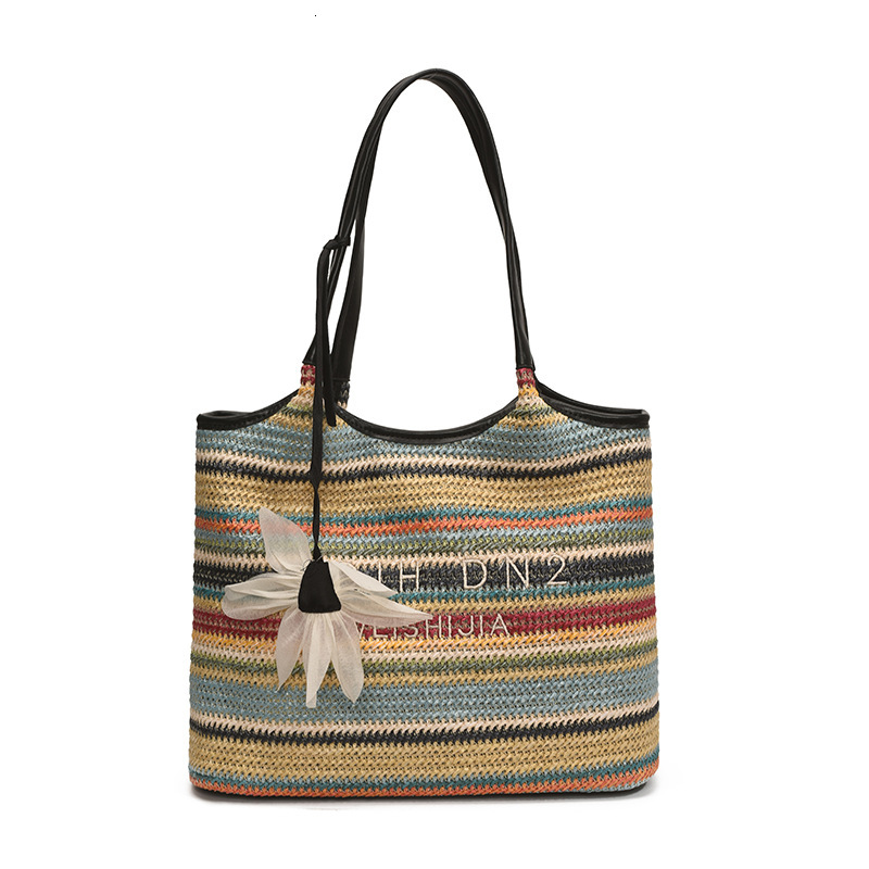Free shipping designer Niche Design Versatile Straw Bag 2025 New Summer Trend Casual Large Capacity Shoulder Bag Tote Bag Woven Bag