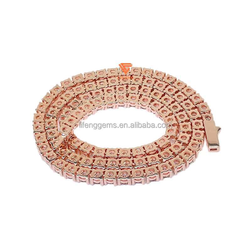 Lifeng Jewelry 3mm 4mm Luxury Hip Hop Tennis Diamond Chain Vvs Diamond Chain Iced Out Hip Hop Luxury Moissanite Tennis Chain