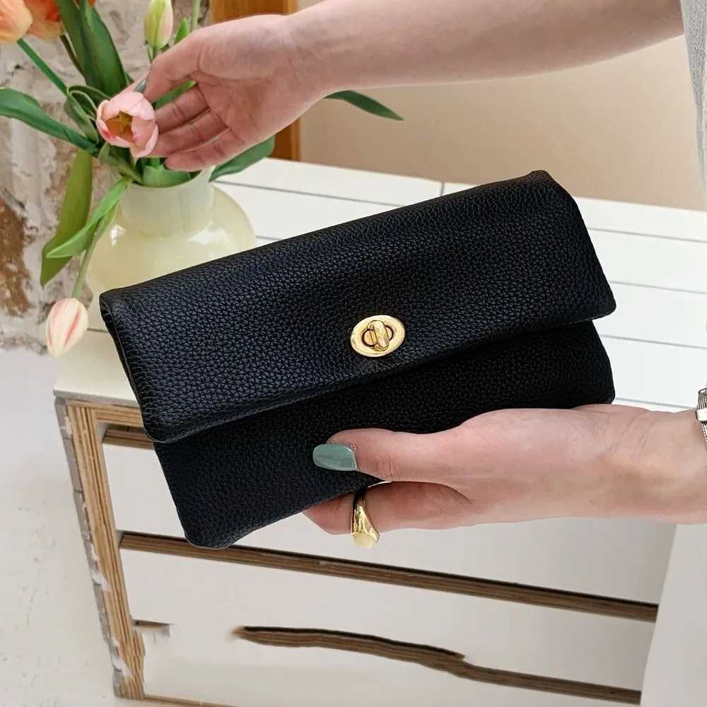 5 PU Leather LG Wallet Zipper Elegant Coin Purse Metal Buckle Multifunctional Clutch Bag Gift Y250707