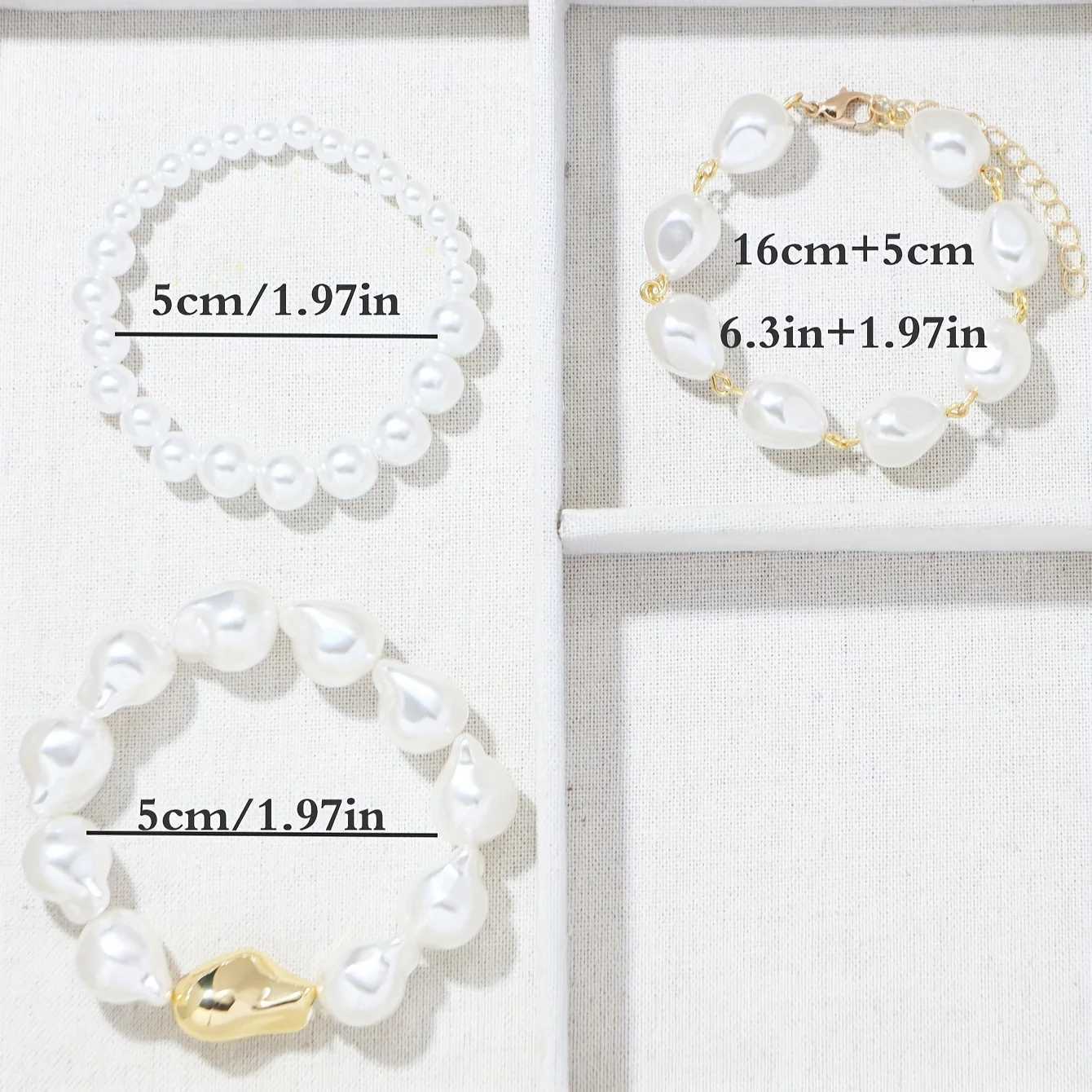 Exquisite luxury imitation pearl bead womens bracelet set banquet jewelry XJ250707