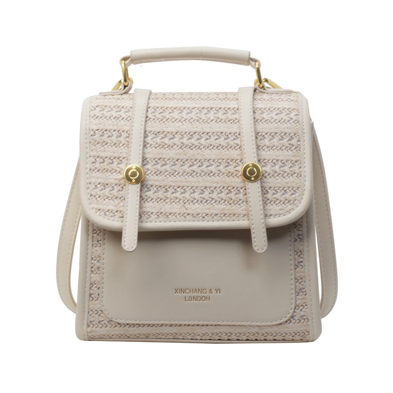 Free shipping designer Outdoor Travel Backpack Summer Straw Bag Small Handmade Woven Bag Beach Rattan Bamboo Backpack