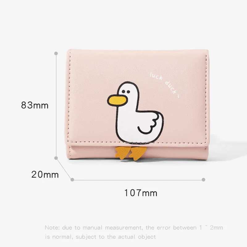 Creative Carto Luck Duck Design Wens Wallet PU Leather Bank Card Holder Kaii Short Fold Wallets C Clip Wens Purses Y250707