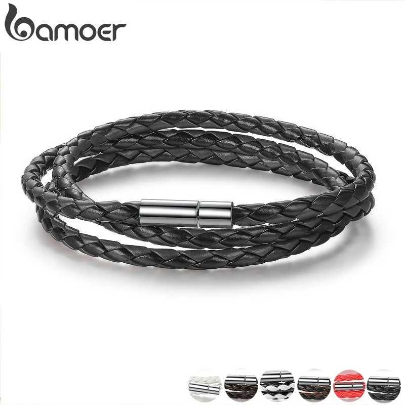 6 Color Wholesale Long Chain Adjustable Magnet Buckle Unisex PU Leather Bracelets for Women and Men Fashion Jewelry XJ250707