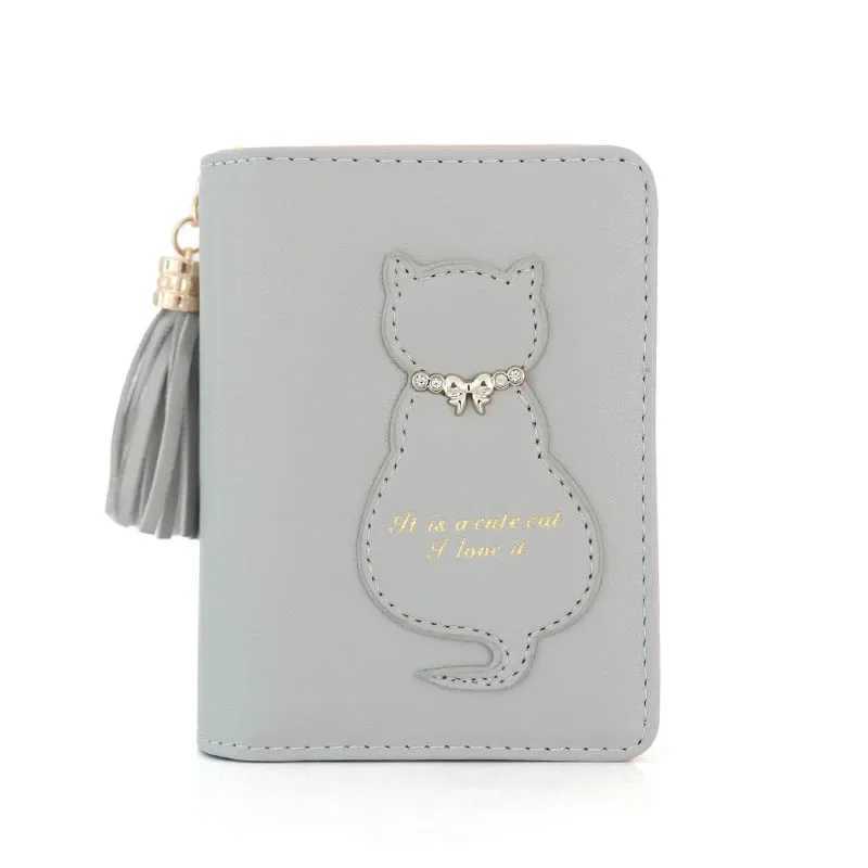Fiable Wen Decorati Tassel Short Folding Wallet New Buckle Casual Mtifunctial Card Bags Cute Printed Coin Purse Y250707