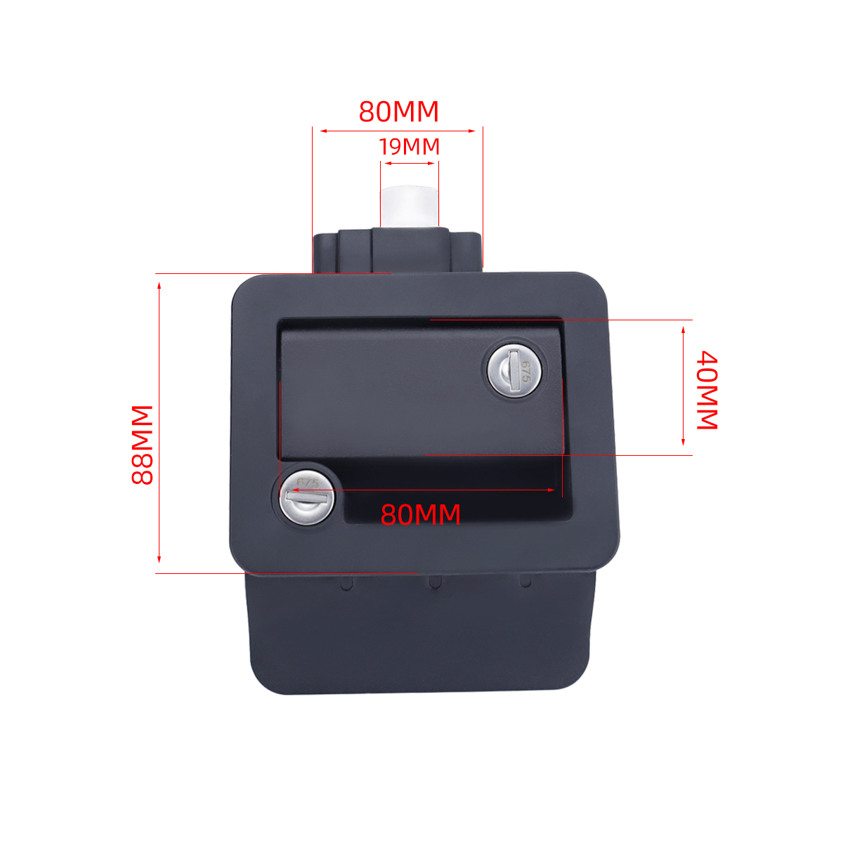 RV trailer camping vehicle entrance door lock RV door lock replacement Double door with locking pin Computer key Door handle 2 keys Black