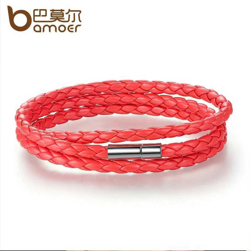 6 Color Wholesale Long Chain Adjustable Magnet Buckle Unisex PU Leather Bracelets for Women and Men Fashion Jewelry XJ250707