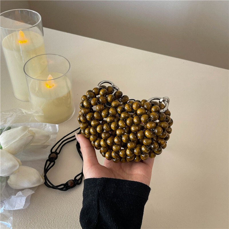 Free shipping designer Summer Dopamine Personality Decorative Beaded Mini Crossbody Bag Small Bag 2025 New Niche Mini Heart Bag