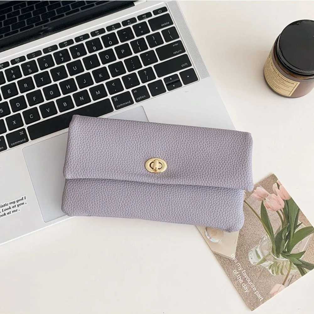 5 PU Leather LG Wallet Zipper Elegant Coin Purse Metal Buckle Multifunctional Clutch Bag Gift Y250707