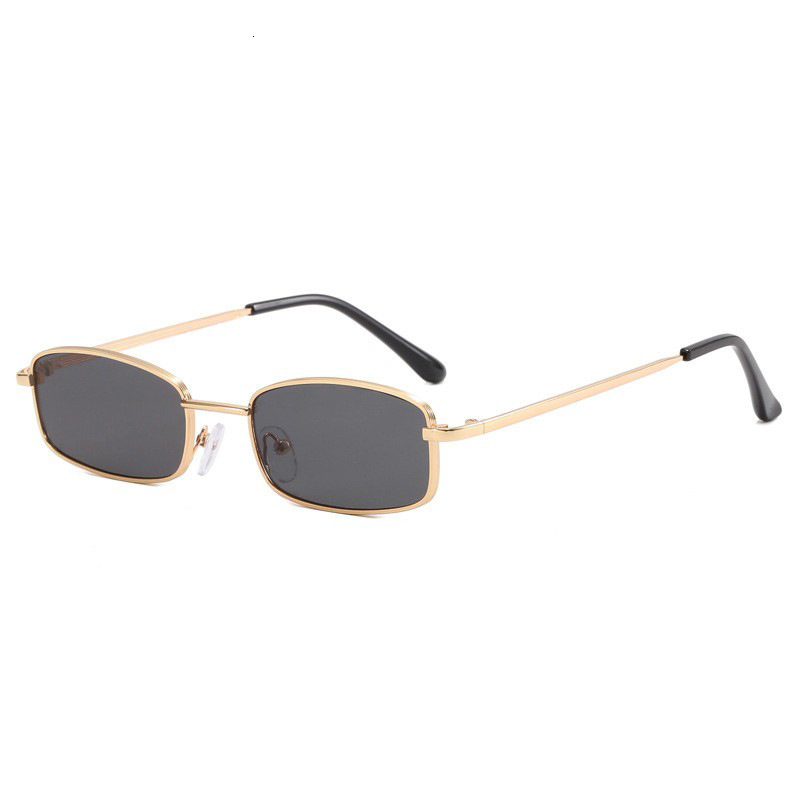 New Metal Small Square Frame Fashion Sunglasses Men and Women Trendy Anti-UV Glasses ddmythur