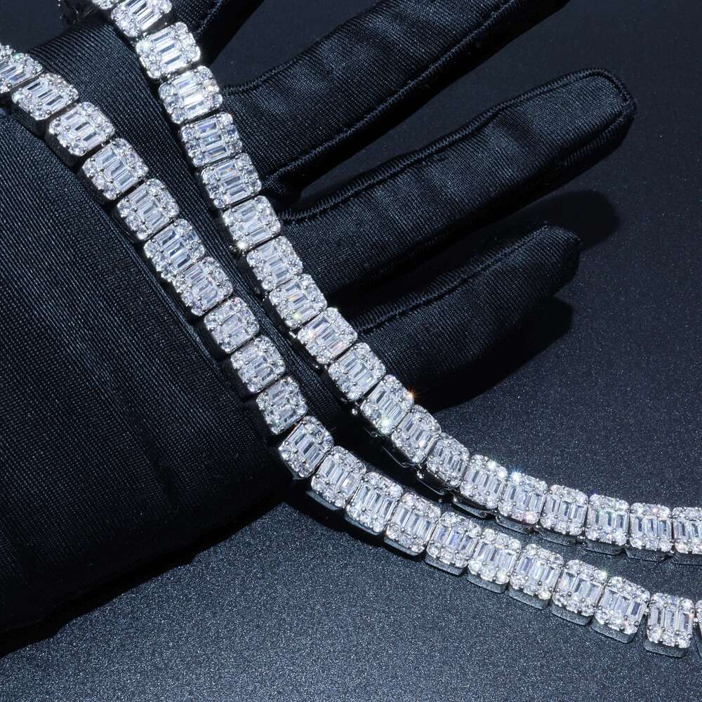 9mm Personalized Fine Jewelry 925 Sterling Silver Iced Out Moissanite Diamond Cuban Link Chain