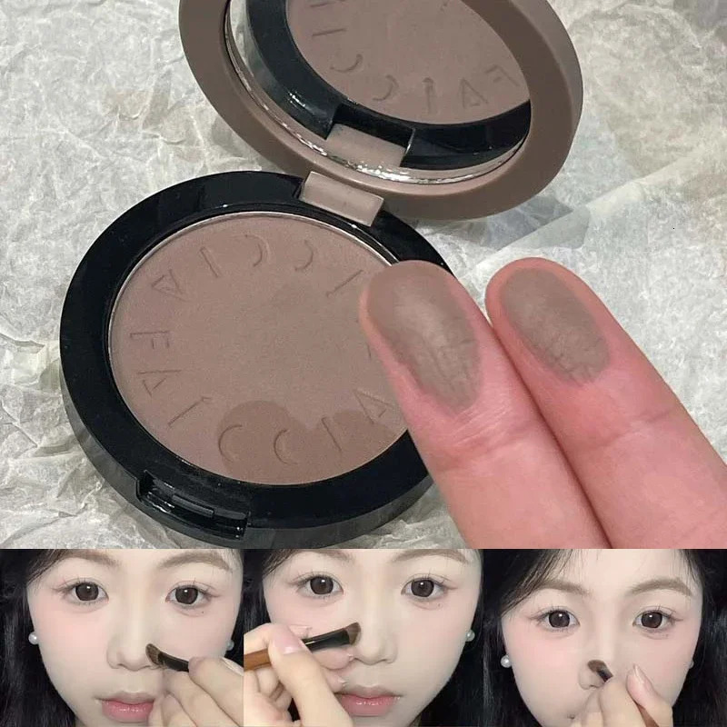 Matte Cement Brown Nose Shadow Facial Contouring Press Powder Monochrome Natural Color Rendering 3D Makeup Contour Palette 250707