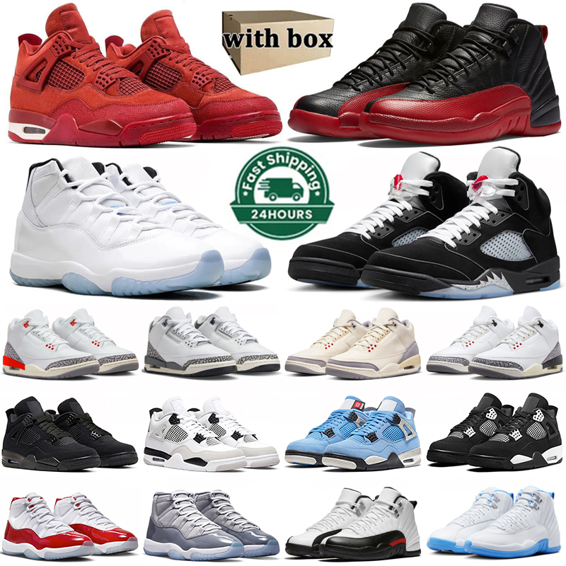 With box for men women 3s 4s 5s 11s basketball shoes Brick by Brick Black Cats Blue Cool Grey Cherry Flu Game mens womens outdoors sports sneaker