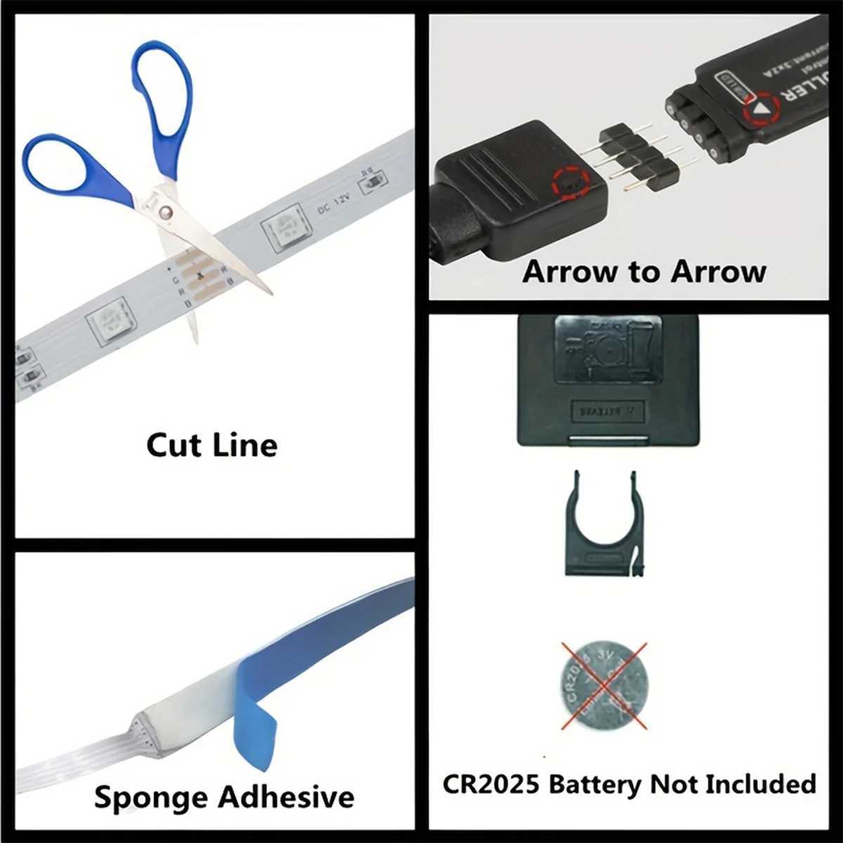 1M/3M/5M Bluetooth App Control 5V LED Light String Computer Desk DIY Backlight 5050 RGB Tape Home Decoration Lights Strip W250701