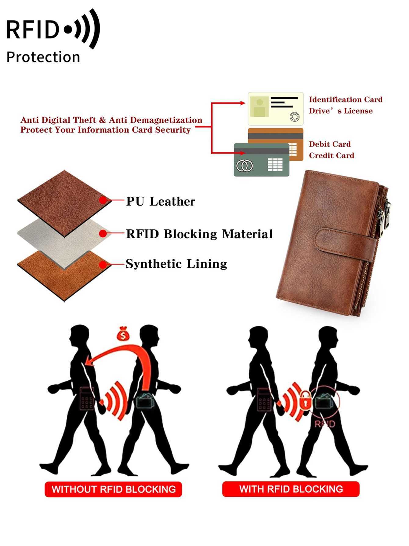 5 Vintage Folding Strap Double Zipper Pocket Short Card Holder High Quality Luxury Portable Cluh Card Holder Y250707