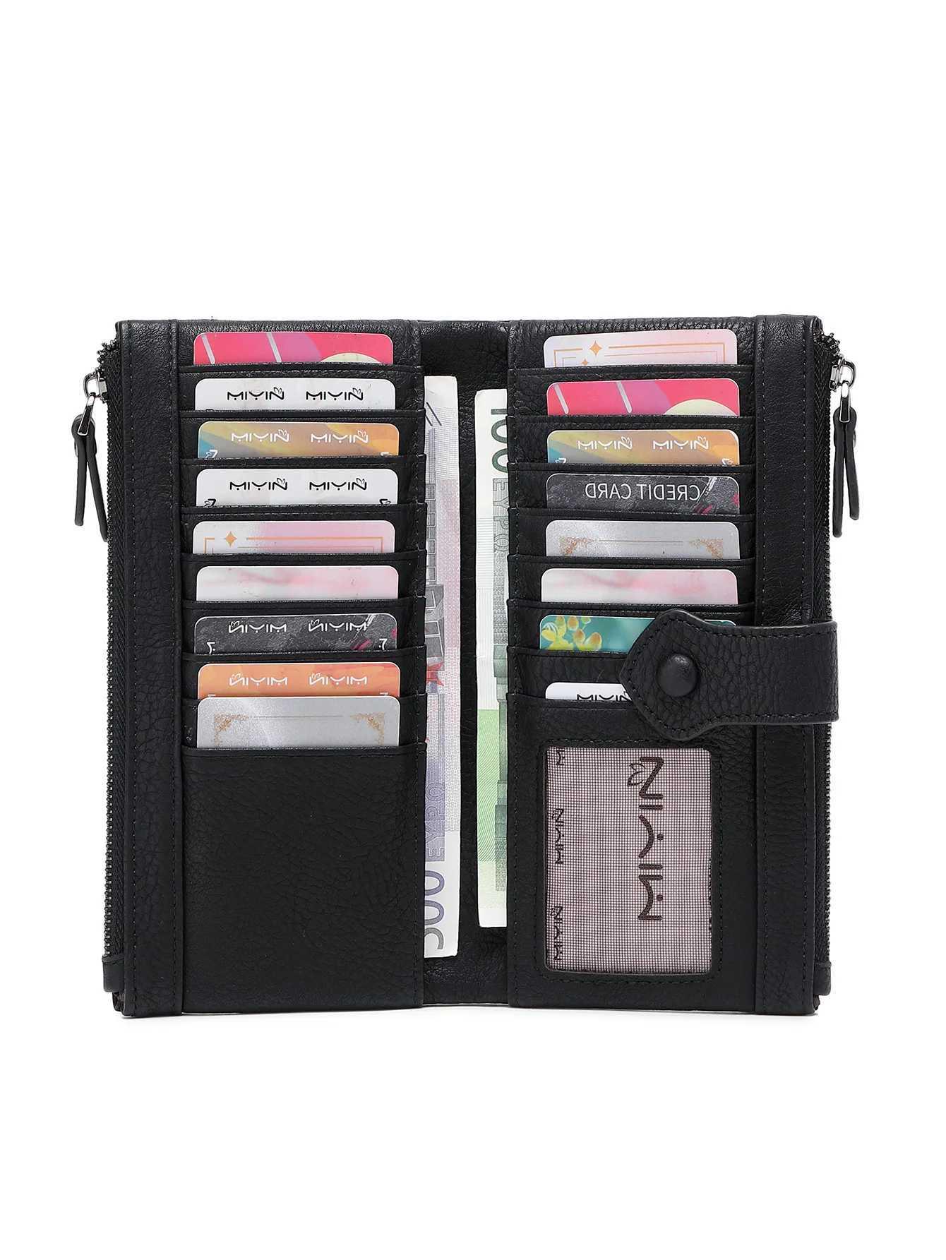 Lihi pattern mens and wens wallets double zipper lg wallet fiable large capacity holder coin purse Y250707