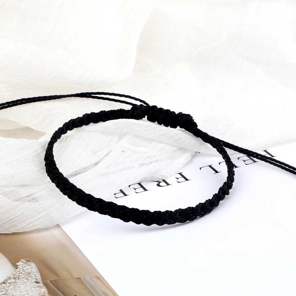 Classic Handmade Braided Bracelets for Women Men Pure Color Waxed Thread Braid Wristband Charm Bracelet Adjustable Jewelry Gifts XJ250707