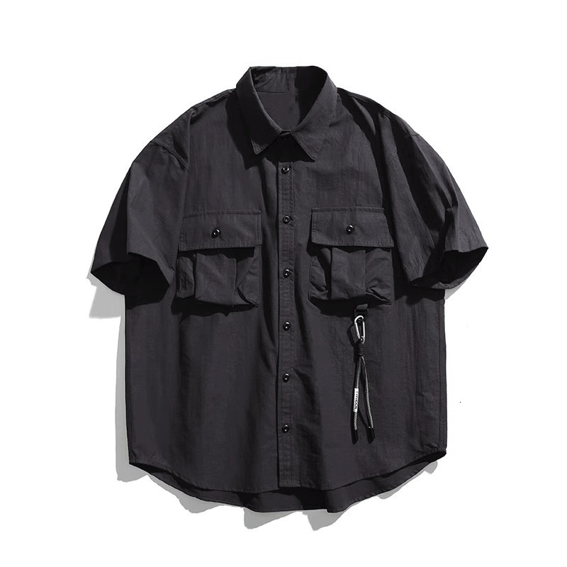 Japanese Style Turn-down Designer Short Sleeves Collar Workwear Short Sleeve Shirt Men 2025 Summer Trendy Outdoor Casual Versatile Youth Shirt Jacket
