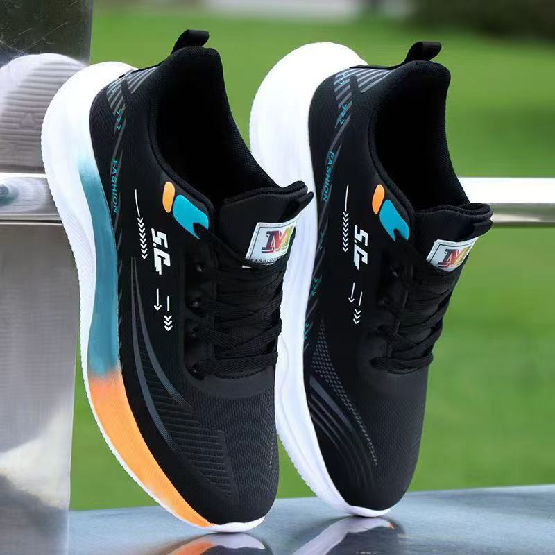 Plus Size Men's Spring New Couple Sneakers Fashion Versatile Breathable Dad Soft Sole Running Shoes