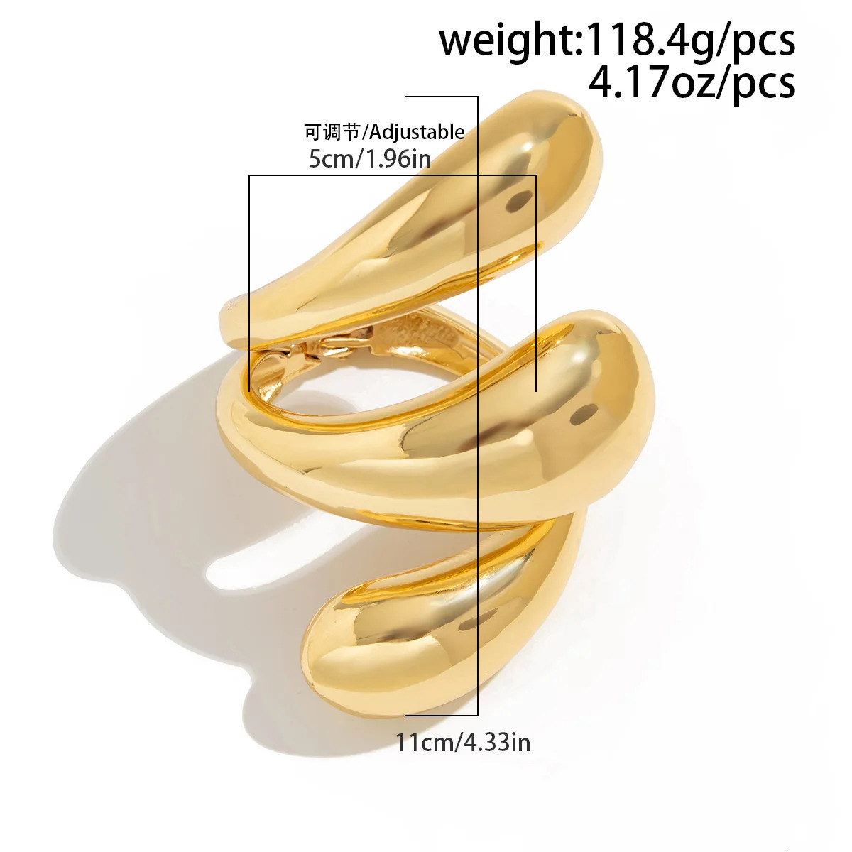 DIEZI Vintage Big Water Drop Heavy Metal Wide Cuff Bangles Bracelets Vintage Punk Geometric Metal Spring Bangle For Women Men 250701