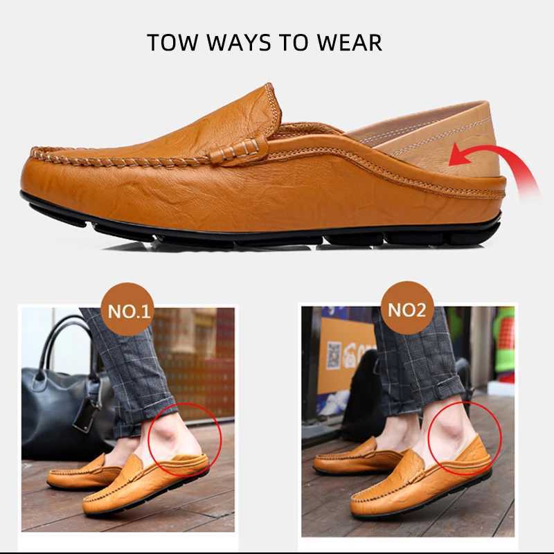 Men Loafers 2020 New Leather Shoes Men Casual Shoes Breathable Sneakers Men Driving Shoes Cfort Flats Plus Size 46 Y250707