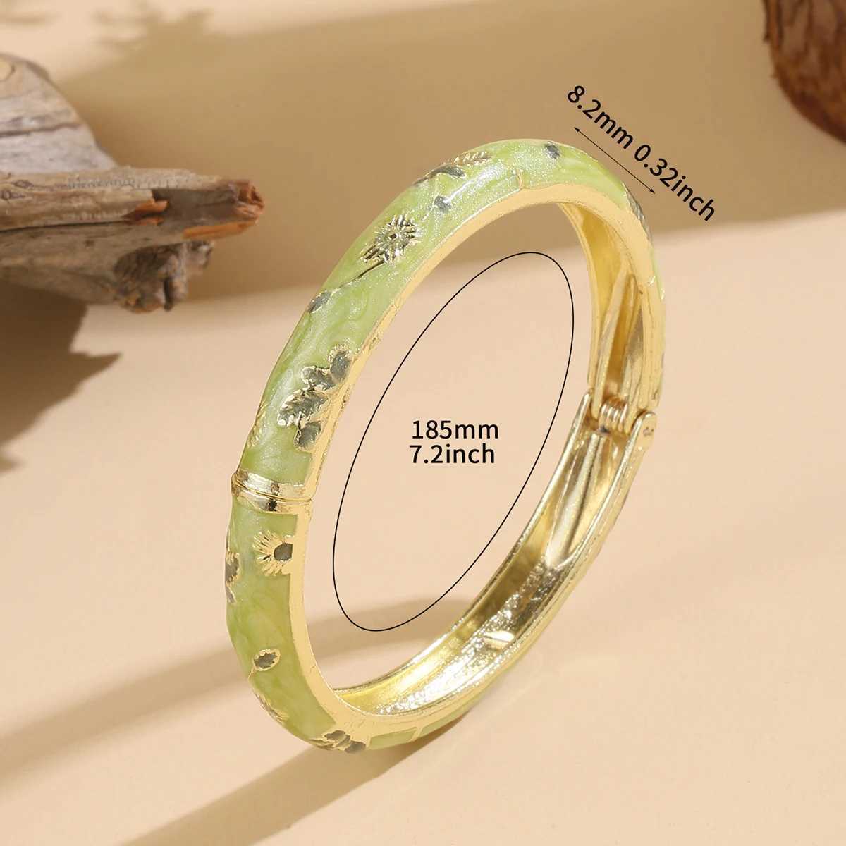 FTCY Vintage Bracelet For Women Small Flower Ethnic Style Cloisonne Bangles Womens Elegant Jewelry Gifts XJ250707
